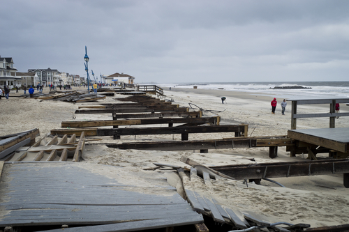 Hurricane Sandy damage to New Jersey boardwalk